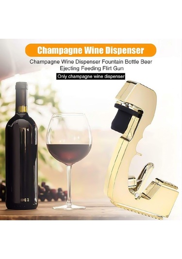 Plastik Metal Kabarcıklı Blaster Şampanya Şişesi Fışkırtma Tabancası Siyah