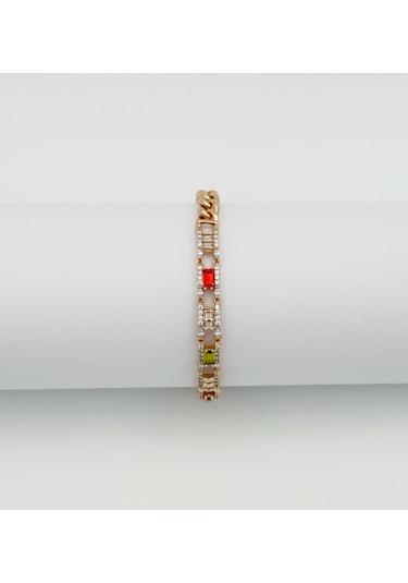 18k Rose Gold Plated Luna Baget Bileklik Rose Gold