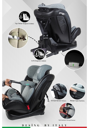 Prego Profix Pro Signal 360  Derece Dönebilen Isofixli 0-36 KG Oto Koltuğu