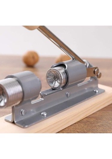 Monyee Ev İçin Çeşitli Fındıkların Kabuklarını Açmak İçin Ayarlanabilir Ahşap Ve Metal Lehimli Fındık Kırıcı Araç Gümüş