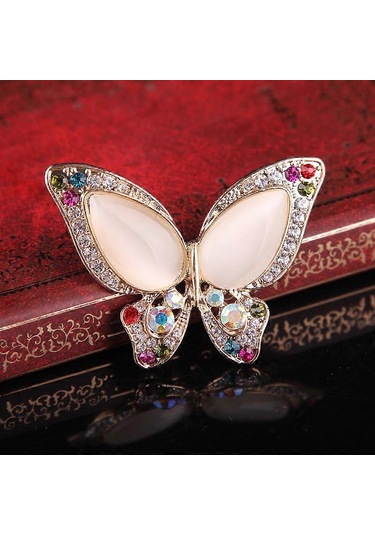 Kadınlar İçin 1 Adet Kelebek Broş Yapay Elmas Broşlar Moda Renkli Kelebek Broş Moda Düğün Takıları Çok Renkli