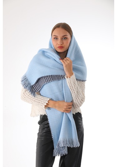 Çift Taraflı Yumuşak Dokulu Bebe Mavisi Şal Atkı Bebe Mavi
