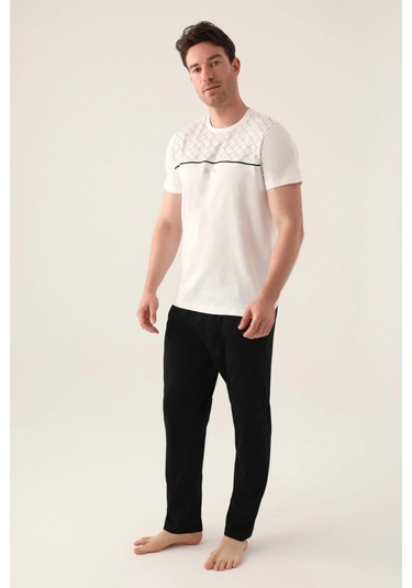 Arnetta 3010 Kısa Kol Erkek Pijama Takım Krem V1 Krem