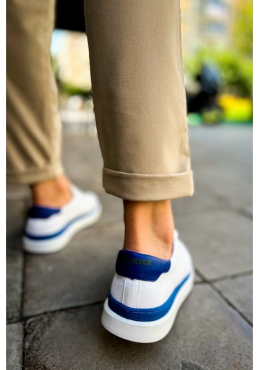 Ch979 - Santoni Gbt Spor Erkek Ayakkabı Beyaz/mavı Çok Renkli