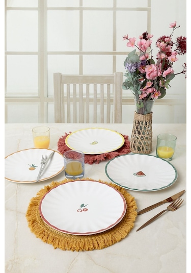Keramika Fruit Feast Sirius Servis Tabağı 27 Cm 4 Adet 23108-09-10-11 Çok Renkli