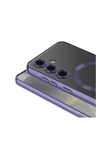 Adige Samsung Galaxy S24 Fe Uyumlu Kılıf Demre Magsafe Kamera Korumalı Mor