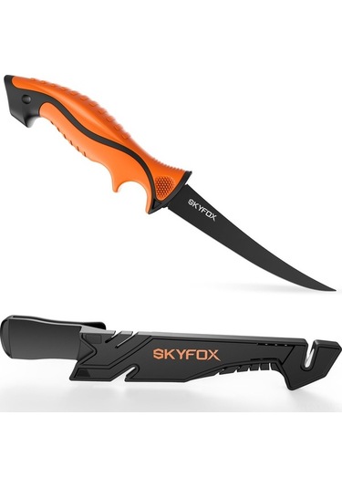 Dancemonkey 18 Cm Paslanmaz Çelik Skyfox Profesyonel Fileto Bıçağı, Kaymaz Sap, Kılıflı