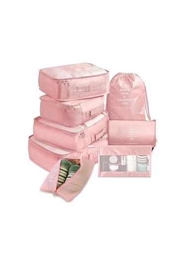 Dinosaurs Venta 8 Parça Valiz Düzenleyici Seti Seyahat Saklama Çantası07 Altın