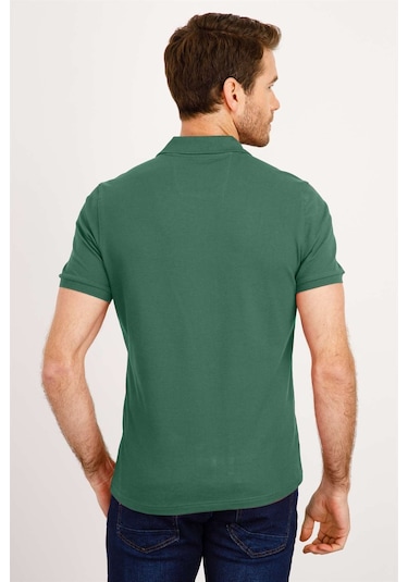 Igs Modernfit Dar Kalıp Erkek Polo Yaka Tişört Yeşil