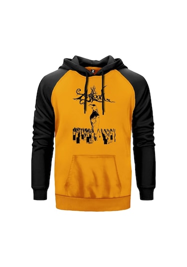 Agalloch Crown Sarı Reglan Kol Unisex Sweatshirt Hoodie Sarı