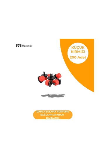 Damla Sulama Damlatıcı - Küçük Kırmızı 200 Adet