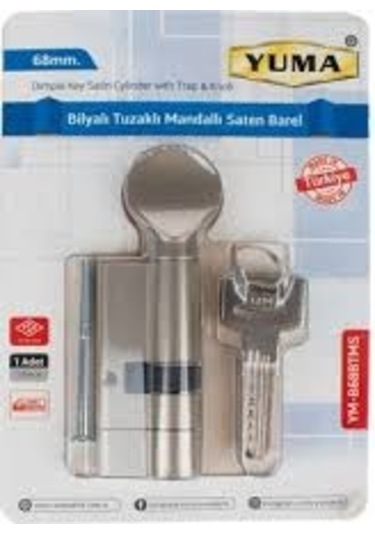 Bilyalı Tuzaklı Mandallı Saten Çelik Kapı Kilit Bareli