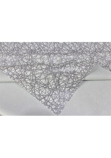 Elyaf Astarlı Silinebilir Pvc Muşamba Masa Örtüsü 3020-1 Astrçaprazip-gri