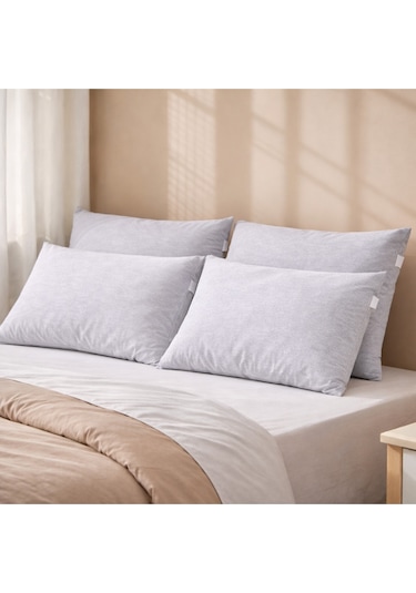 4'lü Pamuklu 50x70 Yastık Kılıfı Gri