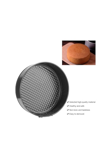 Vkemall 18 Cm Çelik Kek Kalıbı, Konuşabilir Tabanı, Anti Yapışkan Kaplama, Ev Fırınlama, Mousse/pasta İçin Siyah Gri