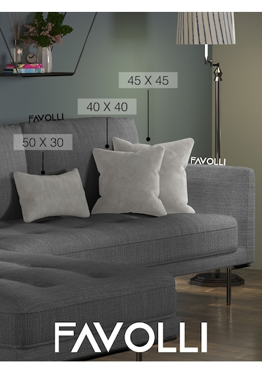 Br Favolli Kadife Dokulu Açık Gri Kırlent Kılıfı Dream Serisi Punch İçin Uygun Gizli Fermuar Açık Gri