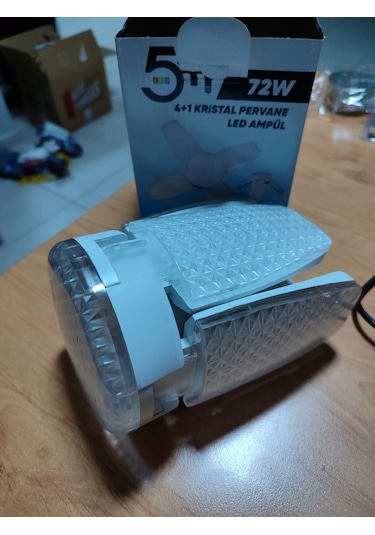 Beyaz 72we27 Kristal Katlanabilir Pervane Model Led Ampul 4+1 Kanatlı Led Ampul 6480 Lümen Led Lamba