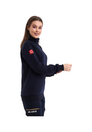 112 Acil Sağlık Sweatshırt Kışlık Balıkçı Yaka Lacivert -7339