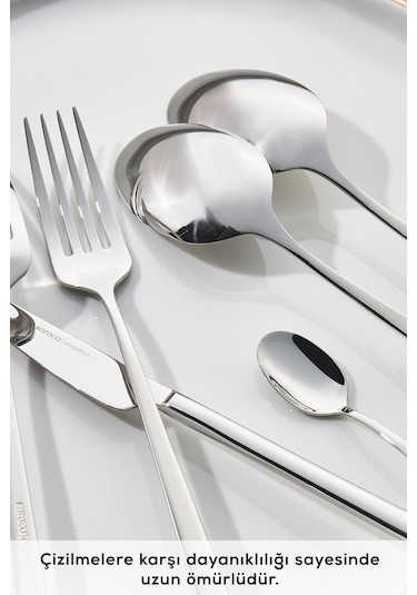 Karaca  Elegance New Boreas Platin 12 Kişilik 84 Parça Çatal Kaşık Bıçak Takımı