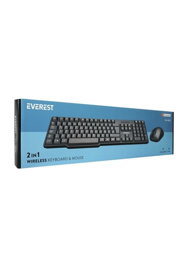 Everest Km-6852 Siyah Usb Kablosuz Combo Q Standart Klavye + Mouse Set Optik