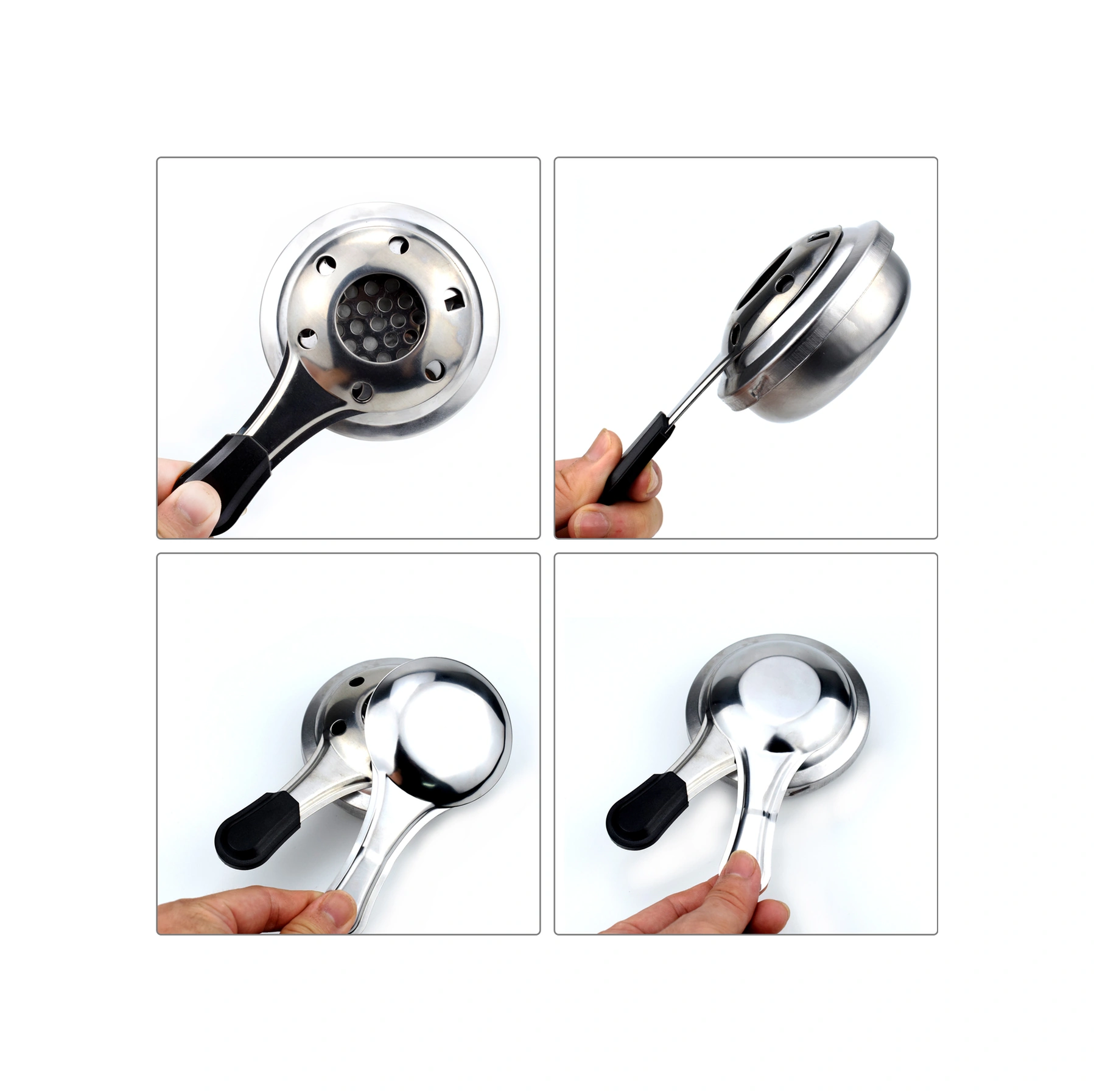 Konesam 2'li Mini Alkol Ocağı - Çelik Yapı, Isıtıcı Fonksiyonu, Ev/doğa Kullanıma Uygun, 16cm, Anti-parçala Kollü Gümüş