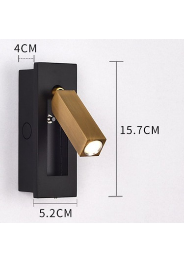 Suntek Dönebilir Led Duvar Apliği Yatak Odası Okuma Siyah Siyah