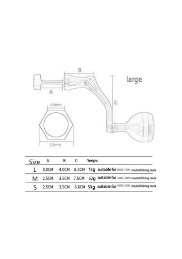 Suntek Olta Makarası Sapı Kavrama Yedek Parça Metal Mavi-l