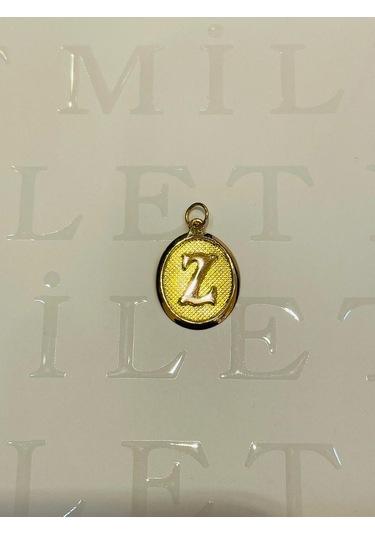 14 Ayar Altın Z Harfi Nostalji Oval Kolye Ucu