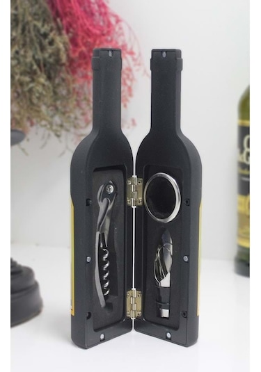 Kenpazar Şişe Tirbuşon Seti Küçük Siyah Çok Renkli