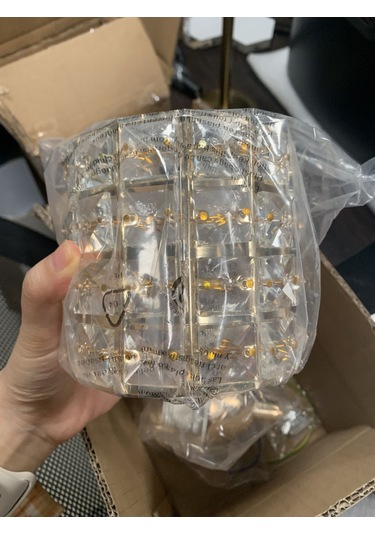 Hangfox K5 Kristal Askı Duvar Lambası - Silindirik Abajur, 40 Kristal Top, E26 Lamba Tabanı 110v-130v, Ampul Hariç Diğer