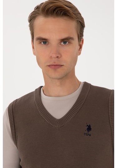 U.s. Polo Assn. Erkek Vizon Süveter 50316843-vr052 Vizon
