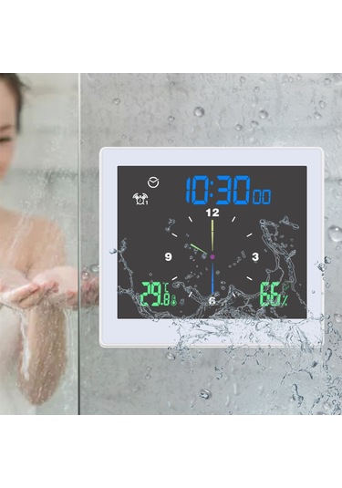 Teltree Ip65 Su Geçirmez Dijital Saat, Büyük Lcd Ekranlı, Sicaklık-nem Ölçer, Geri Sayım Ve Alarm Fonksiyonlu, Beyaz Ts-wp10 Beyaz