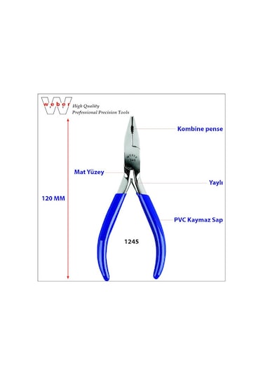 Weber 1245 Elektronikçi Kombine Pense 120 Mm