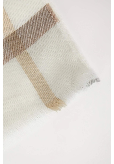 Defacto Kadın Ekose Desenli Atkı R6902AZ24WNER2 Ekru Defacto Kadın Ekose Desenli Atkı R6902AZ24WNER2 Ekru