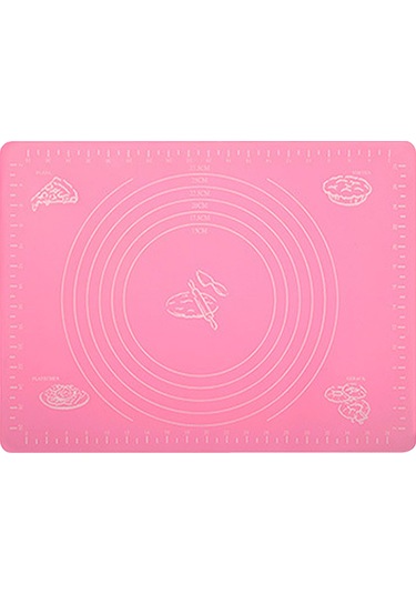 Kosona 40x30 Cm Pembe Silikon Hamur Hazırlama Matı, Ölçü Çizgili Ve Anti Kayma Pembe