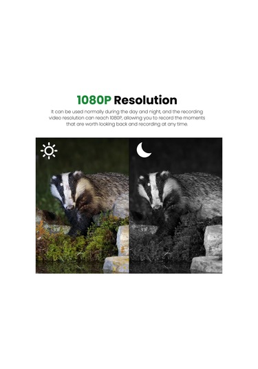 16mp 1080p Dış Mekan Kamerası Alan Algılama Kızılötesi Kamera 2.0 İnç Tft Renkli Ekran Gündüz Gece Kullanımı Avcılık Gece Görüş Kamerası Ip66 Su Geçirmez 12 Dil Seçenekli Çok Renkli