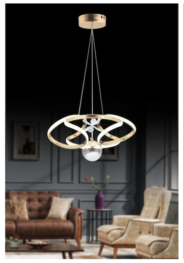 Modern Led Avize 3 Işık Renkli Beyaz-sarı-gün Işığı