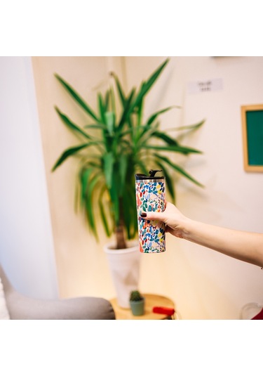 Qwetch QM6095 Özel Tasarımlı Isı Yalıtımlı 470 ML Termos Mug – Arty