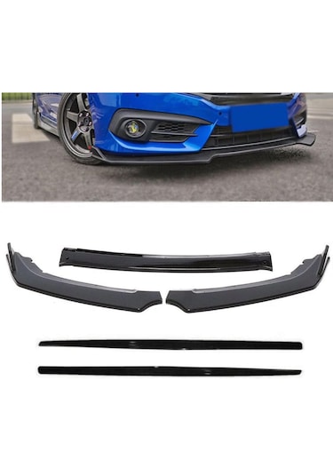 Seat İbiza Ön Tampon Eki Body Kit Karlık Lip 4 Parça Siyahlip