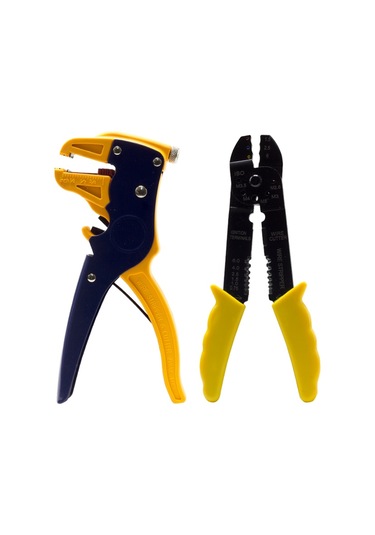 Powermaster Yk-pr-04 Terminal Sıkma Pensesi+kablo Sıyırma Pensesi+uç Seti Soyma Ve Kesme Bir Arada Set