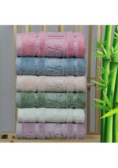 6 Adet Bambu El Havlusu 50x90cm El Yüz Havlu Seti Renkli