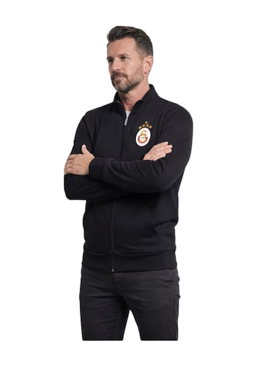 Gsstore Galatasaray Lisanslı 5 Yıldızlı Siyah Balıkçı Yaka Sweat Siyah