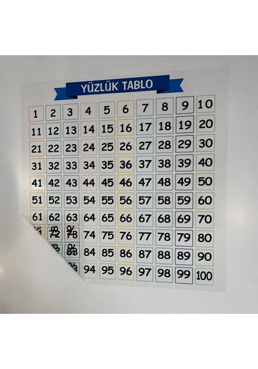 River World 60 Cm X 60 Cm 'lik Yazı Tahtası Duvarda İz Bırakmaz Statik Matematik Öğreten Yüzlük Tablo