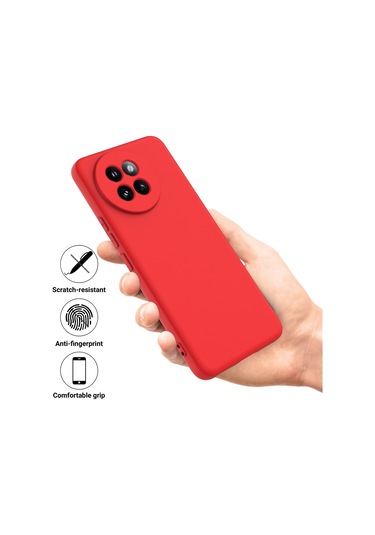 Xiaomi 14 Civi / Civi 4 Pro İçin Düz Renk Sıvı Silikon Damlamaz Tam Kapsama Telefon Kılıfı Kırmızı