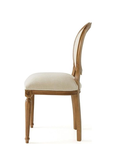 Madalyon Ahşap Klasik Sandalye Natural - Krem