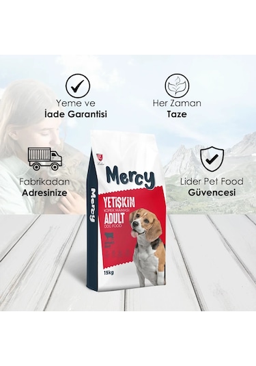 Mercy Biftekli Yetişkin Köpek Maması 15 KG