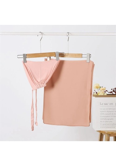 Noenname Null Kadın Şifon Başörtüsü & Jersey Undercap Seti - 2 Parçalı Karpuz Kırmızı