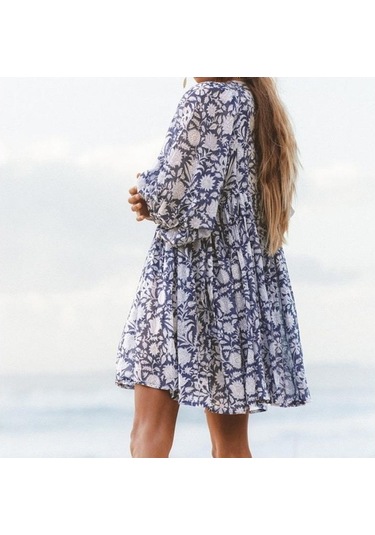 Novahub Yaz Kadın Elbisesi: Gevşek Askılı, Baskılı Çiçek Desen, Retro Avrupa & Amerikan Tarzı, Turuncu, Kişiselleştirilmiş Elbiseler/ Turuncu