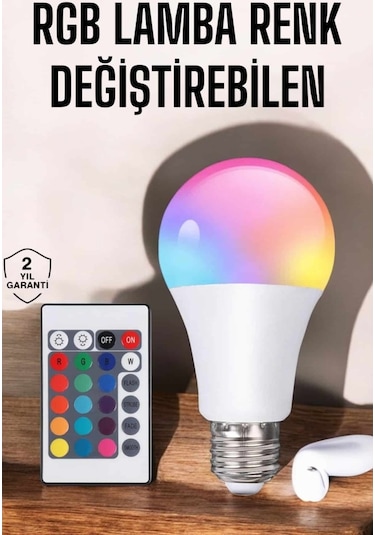 Led Ampul Enerji Dostu Rgb Işıklı 100w Led Işık