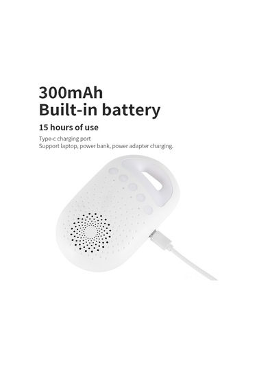 Reedark Beyaz M4 Bebek Uyku Sesi Cihazı - 26 Ses, 4 Zamanlayıcı, Led Gece Lambası, Dahili Pil Ve Askı Tel Beyaz